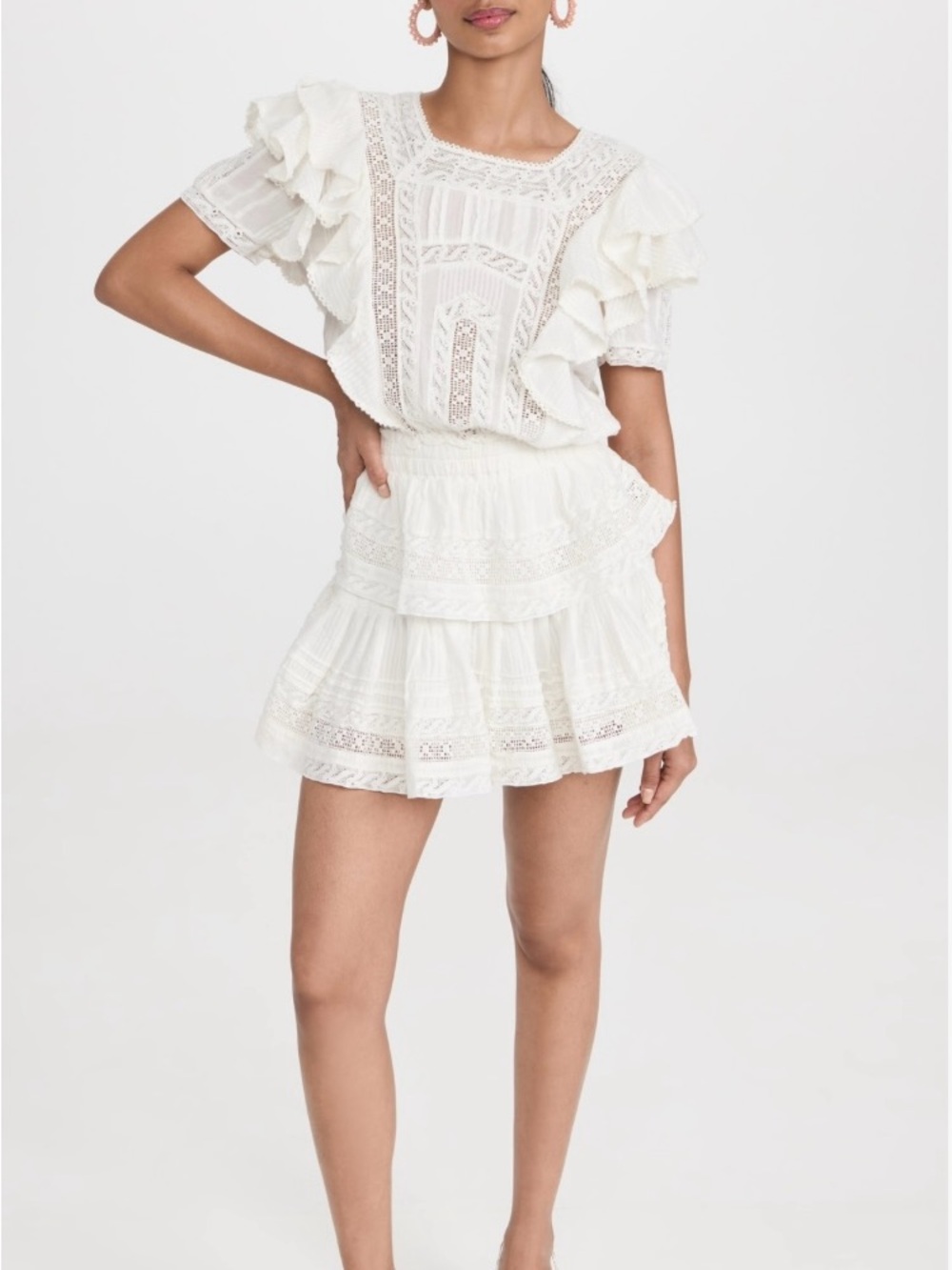 LOVESHACK FANCY antique white Stella dress size medium